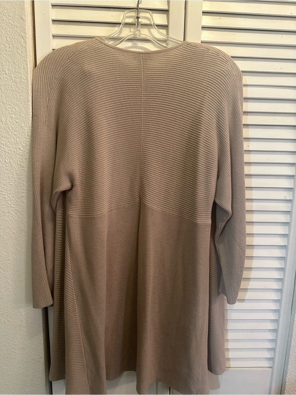 Chico's Neutral Taupe Ribbed Cardigan with Shell - Picture 4 of 5